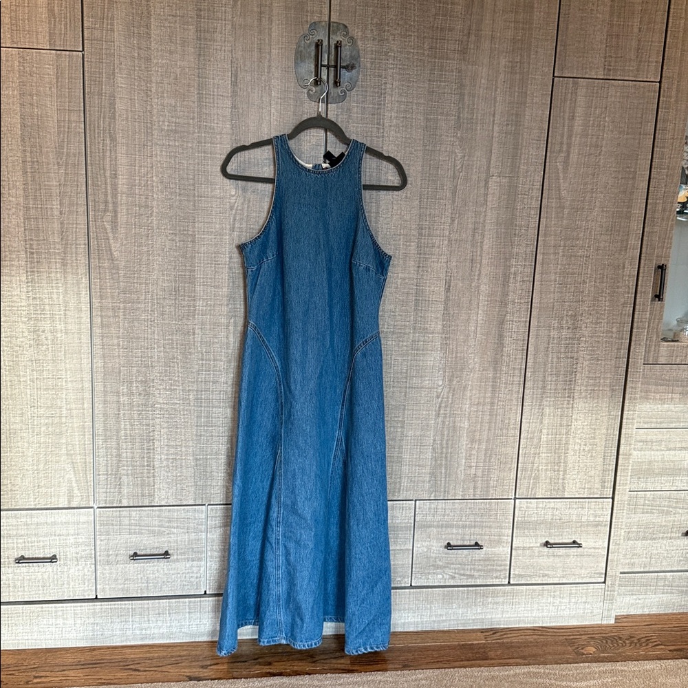 Future Collective‎ Racerback Denim Midi A-Line Dress
